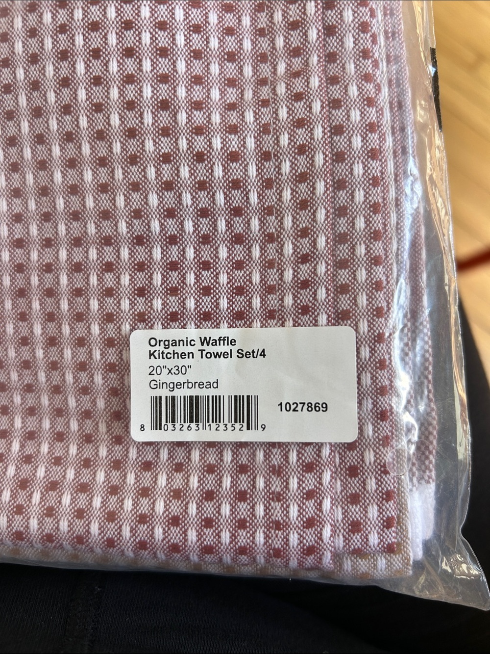 Coyuchi organic Waffle kitchen Towel set of 4 20”x30” in gingerbread NWT - Picture 8 of 8